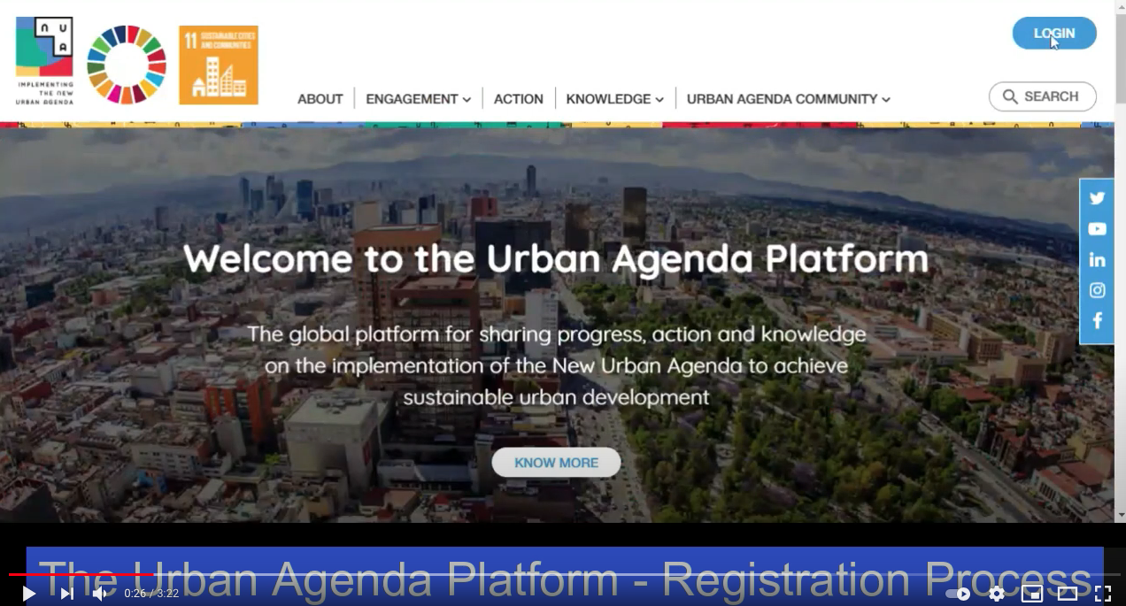 How to register on the Urban Agenda Platform